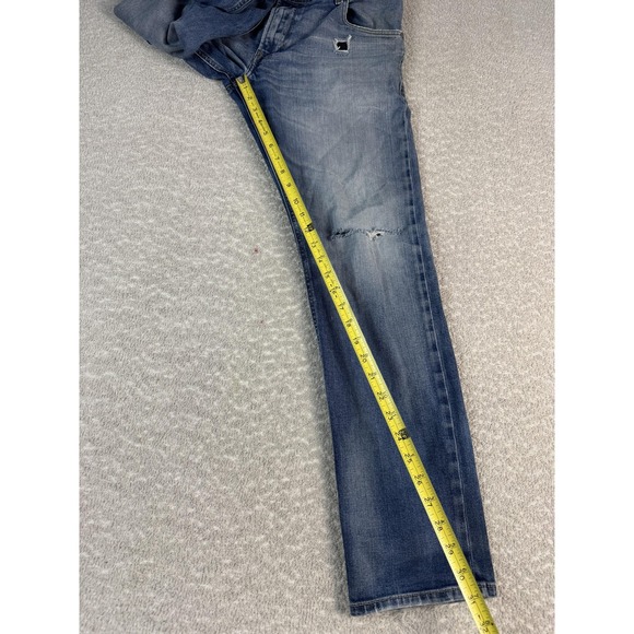 Diesel Krayver Jeans Mens 32 Blue Regular Slim Carrot Distressed Ripped Denim - Picture 9 of 13